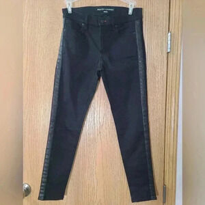 Ralph Lauren 400 Black Label skinny vegan leather trim jeans pants